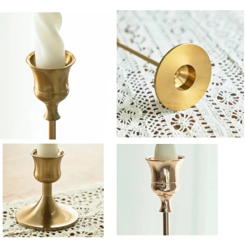 Silbernes Kerzenhalter-Set mit 3 Kerzenständern - Scheinraum.de