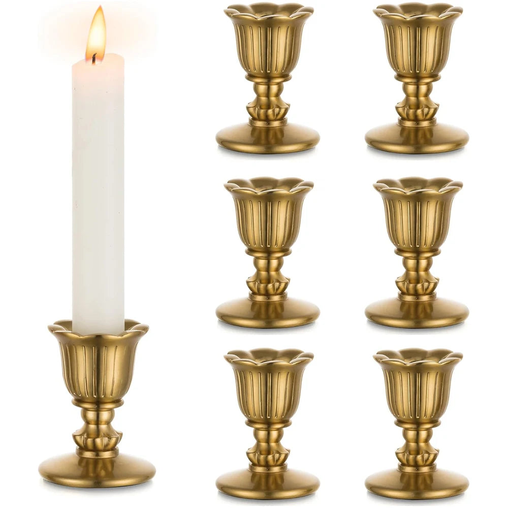 Vintage Kerzenständer aus Messing in Gold - Scheinraum.de