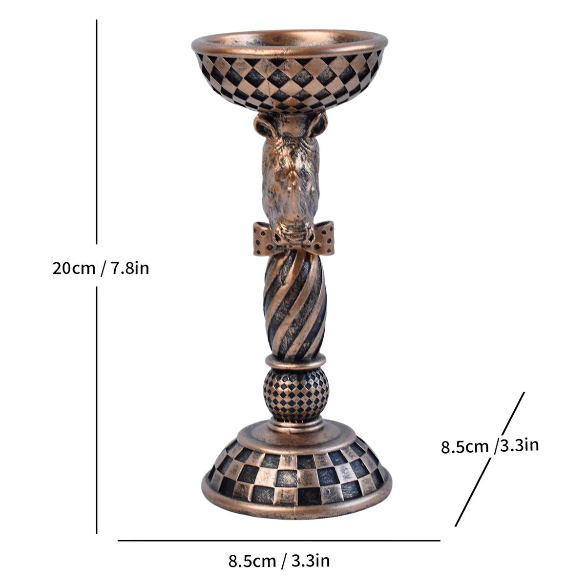 Kerzenständer aus Keramik mit Tierkopf-Figur - Scheinraum.de