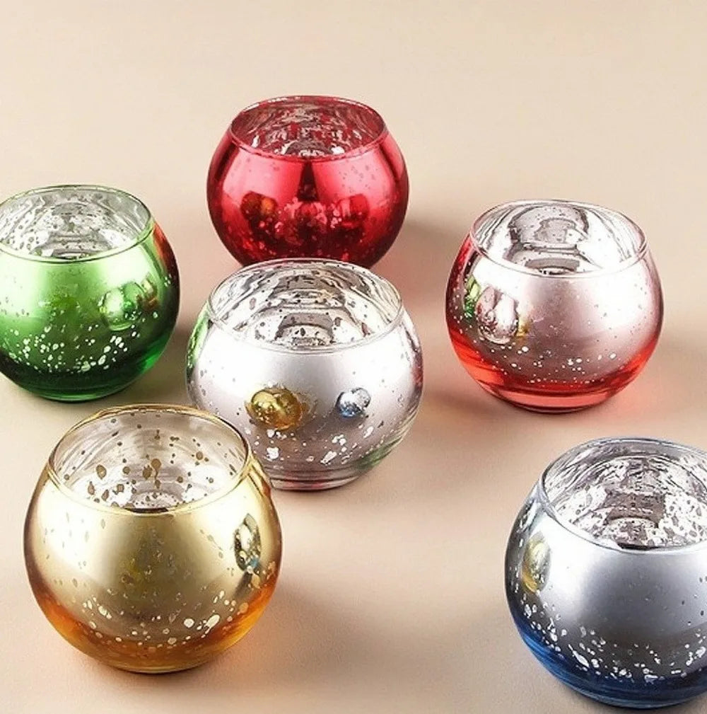 Reflektierende Glas-Teelichthalter im Set - Scheinraum.de