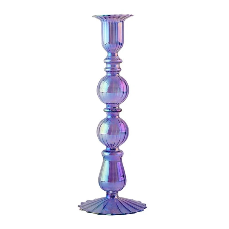 Retro-Kerzenhalter aus Glas für Stabkerzen - Scheinraum.de
