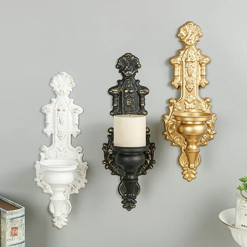 Wandkerzenhalter aus Metall in Gold und Schwarz - Scheinraum.de