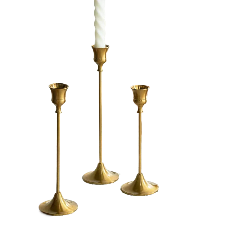 Silbernes Kerzenhalter-Set mit 3 Kerzenständern - Scheinraum.de