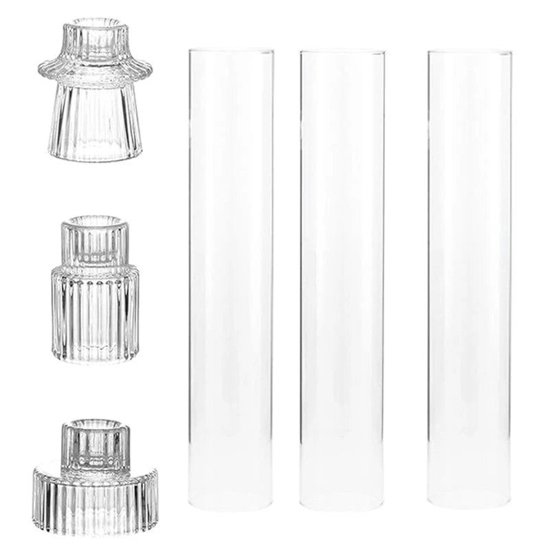 Kerzenhalter im Windlichtglas-Design, 3er-Set für Stabkerzen - Scheinraum.de