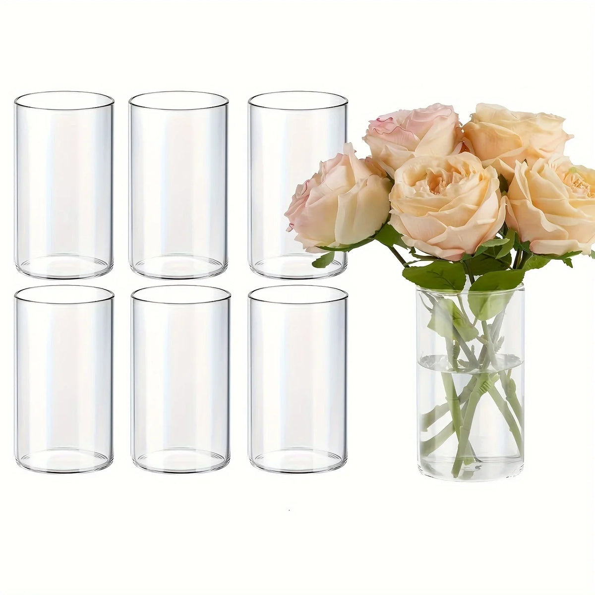Glas-Kerzenhalter im Zylinderdesign, modern und klar - Scheinraum.de