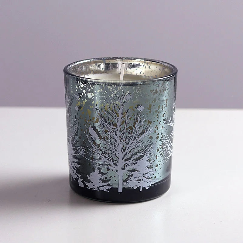 Glas-Teelichthalter mit Baumzweig-Motiv, 7 x 8 cm - Scheinraum.de