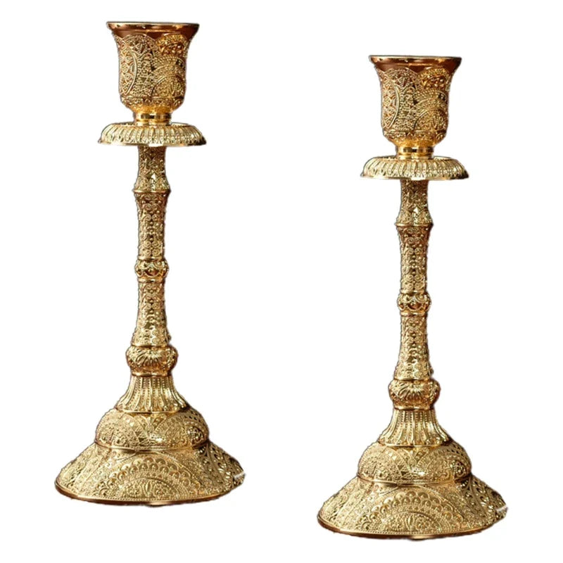 2er-Set Kerzenhalter aus Messing, 8 x 19 cm - Scheinraum.de