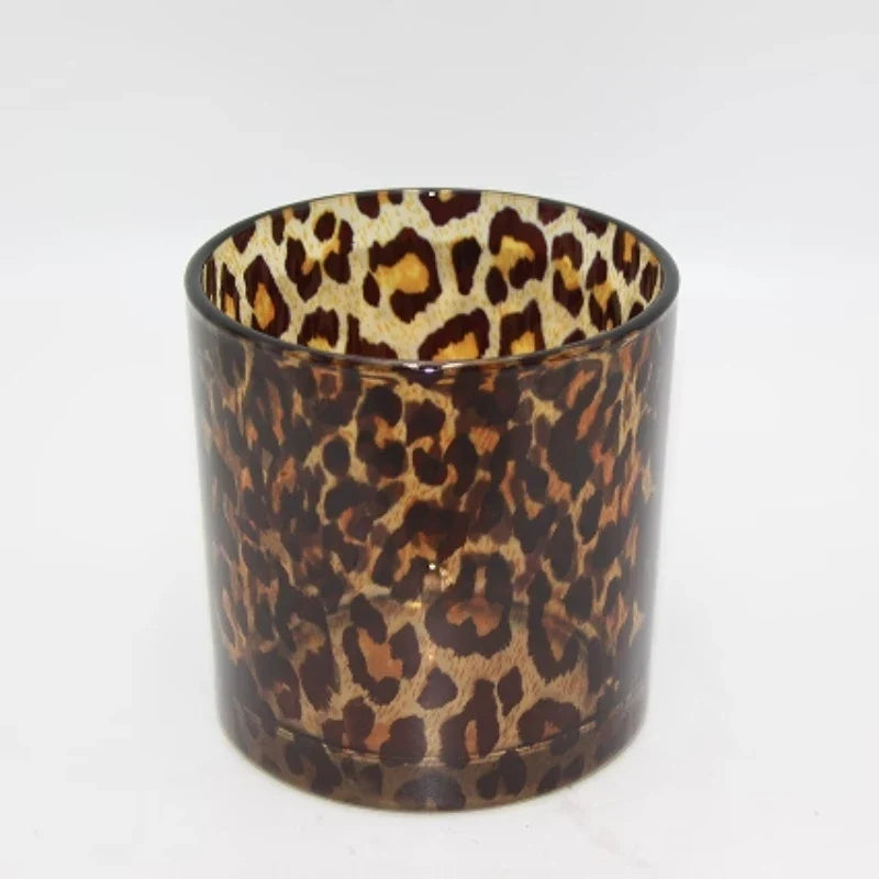 Glas-Teelichthalter mit Leopardenmuster - Scheinraum.de