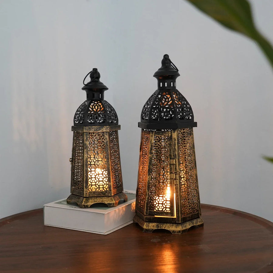 Rustikale Vintage-Windlaterne aus Metall im Nordic-Stil - Scheinraum.de