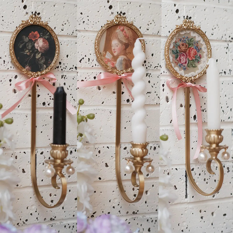 Goldener Wandkerzenhalter aus Messing im Vintage-Stil - Scheinraum.de
