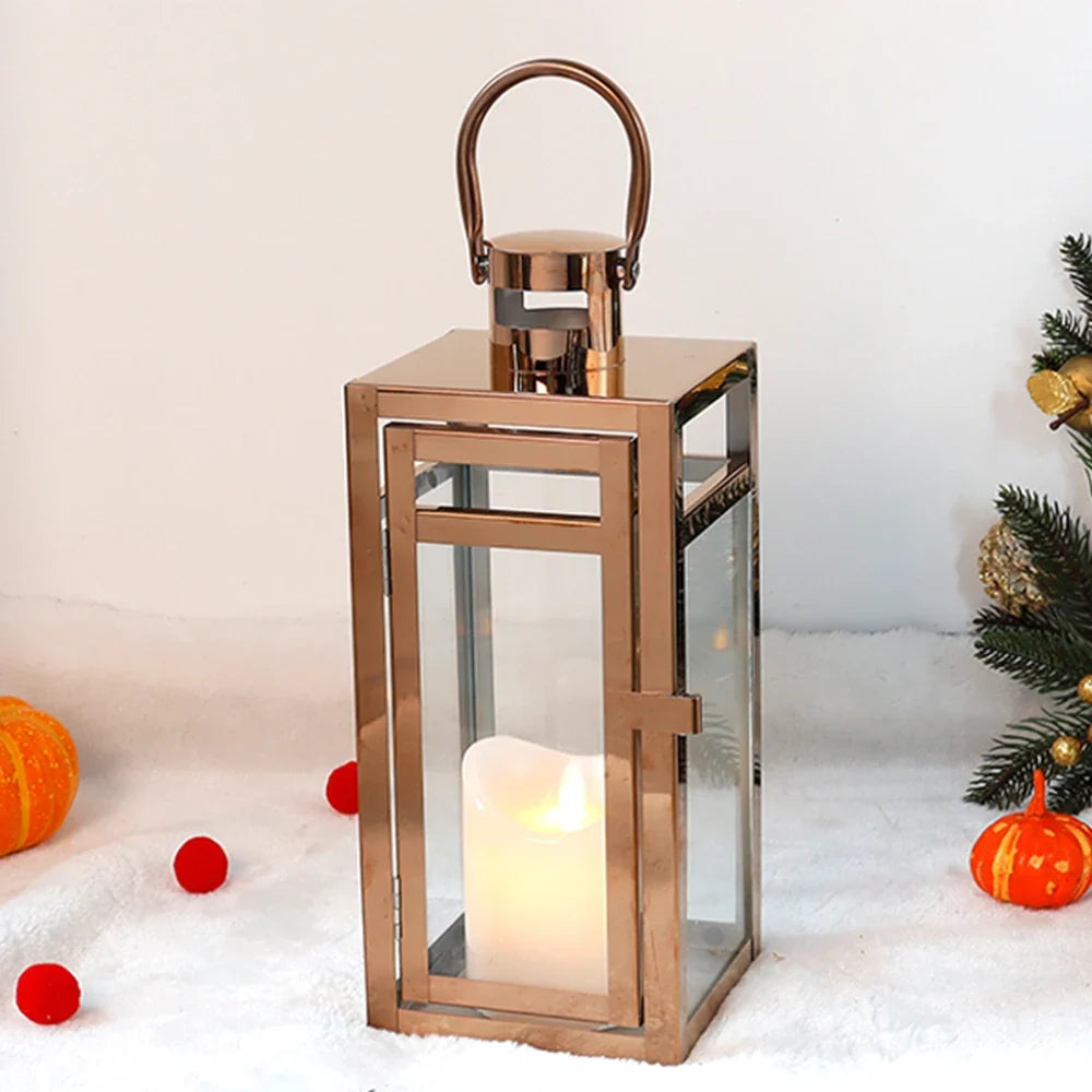 Edelstahl Windlicht mit Glas für Innen- und Außenbereiche - Scheinraum.de