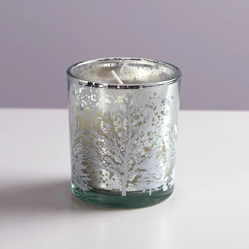 Glas-Teelichthalter mit Baumzweig-Motiv, 7 x 8 cm - Scheinraum.de
