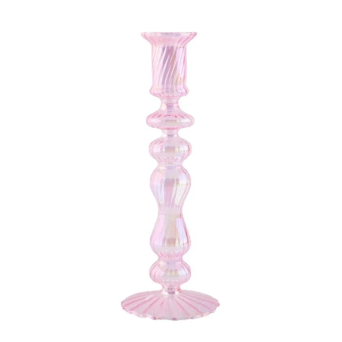 Retro-Kerzenhalter aus Glas für Stabkerzen - Scheinraum.de