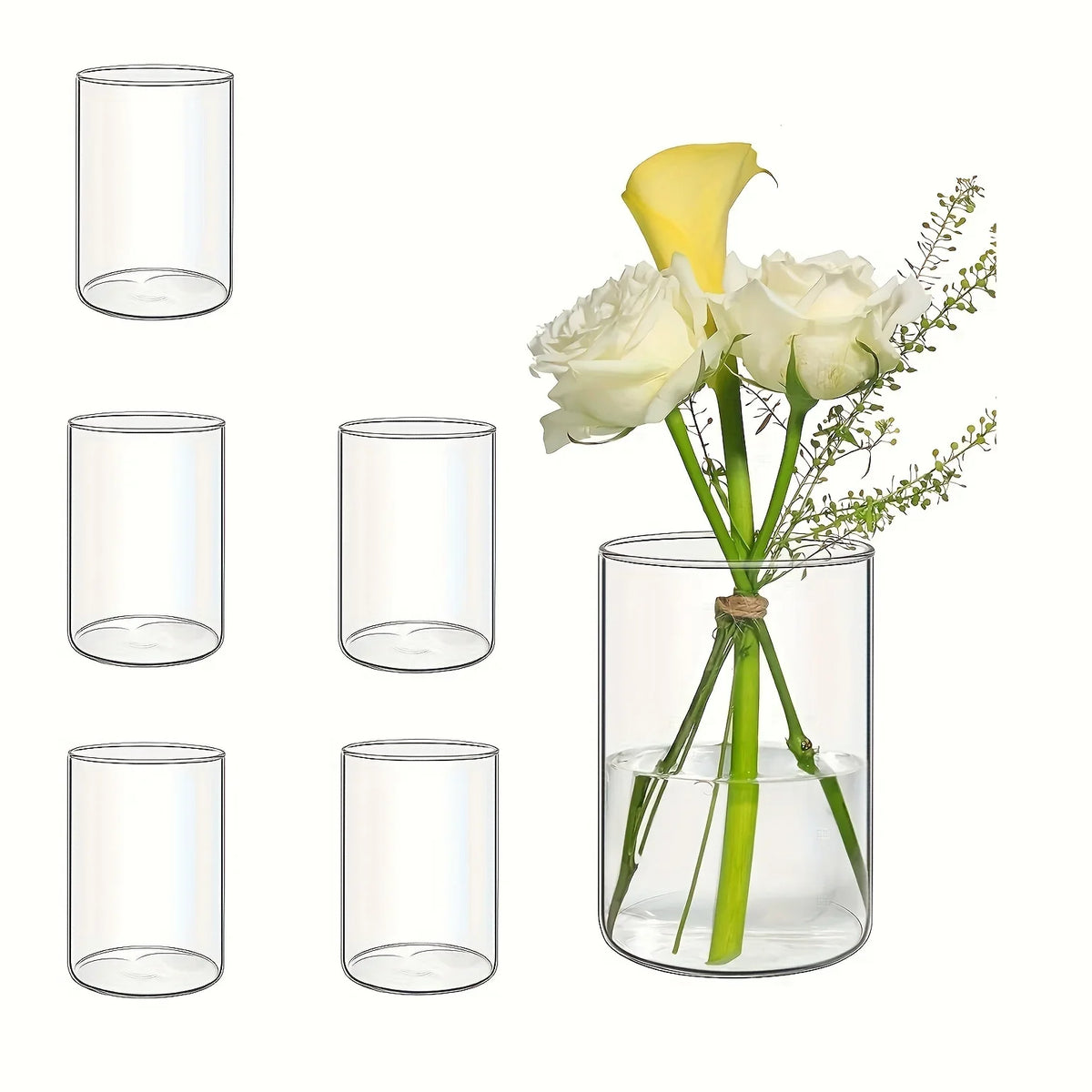 Glas-Kerzenhalter im Zylinderdesign, modern und klar - Scheinraum.de