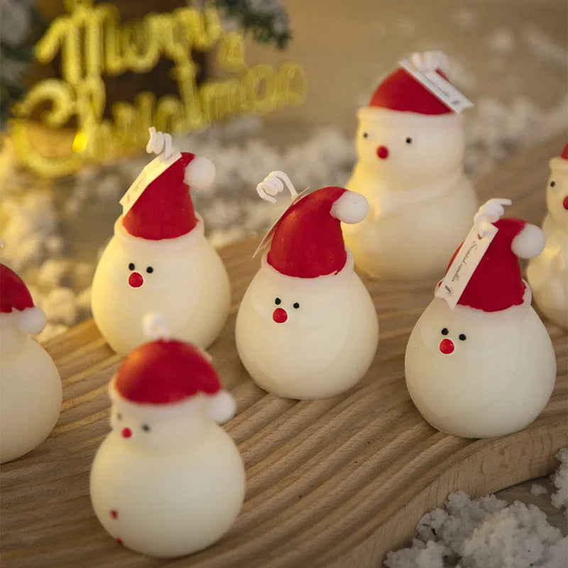Weihnachtsfigur-Kerze aus Sojawachs: Tanne, Zapfen oder Schneemann - Scheinraum.de